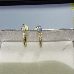 Misha Hawaii and Elegant Gold and Opal Earrings